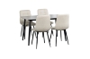 Picture of SAROTO 51" Sintered Stone Top 5PC Dining Set (Matte Grey Table + Creamy White Chairs)
