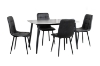 Picture of SAROTO 51" Sintered Stone Top 5PC Dining Set (Matte Grey Table + Charcoal Chairs)