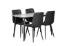 Picture of SAROTO 51" Sintered Stone Top 5PC Dining Set (Matte Grey Table + Charcoal Chairs)