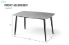 Picture of SAROTO 51" Sintered Stone Top 5PC Dining Set (Matte Grey Table + Charcoal Chairs)