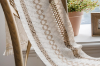 Picture of 376-006 Jute-Striped Woven Table Runner/Bed Runner with Tassel - 94.5"x12"