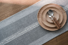 Picture of 376-010 Jacquard Geometric Pattern Table Runner/Bed Runner (Grey) -  94.5"x13"