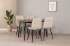 Picture of SAROTO 51" Sintered Stone Top 5PC Dining Set (Matte Grey Table + Creamy White Chairs)