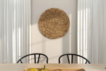 Picture of 650-001 D35.5" Round Teak Wood Twig Wall Art
