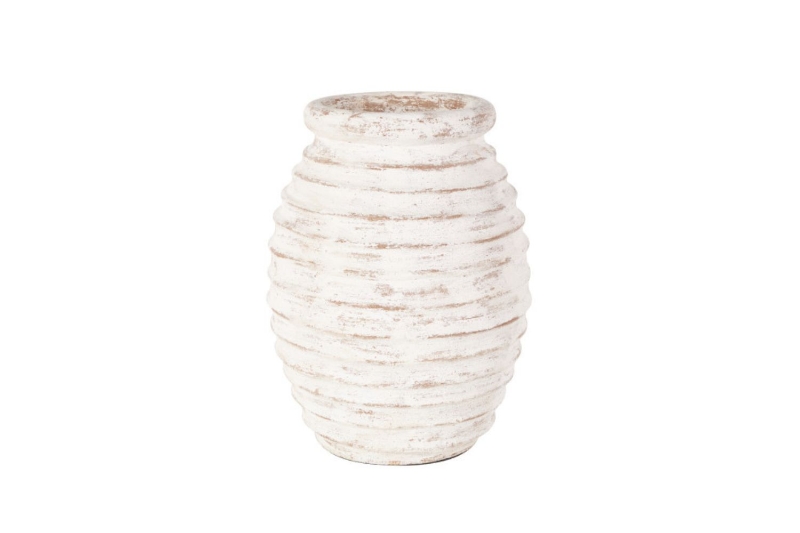 Picture of 650-005 Terracotta Vase (Off-white) -  9"x12"