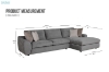 Picture of HAYVA Feather-Filled Fabric Sectional Sofa - Chaise Facing Right