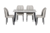 Picture of MIKASA 47" Sintered Stone Top 5PC Dining Set (Grey Table + 4 Light Grey Chairs)