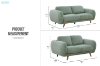 Picture of HELSINKI Fabric Sofa Range (Light Olive) - 2 Seater (Loveseat)