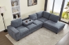 Picture of OSAKA Sectional Sofa with Storage Ottoman, Flip-Back Hidden Cup Holders & USB Port (Grey)
