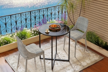 Picture of OTIS D27" Tempered Glass Top Dining Table/Bar Table (Black)