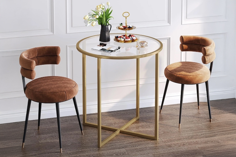 Picture of OTIS D27" Tempered Glass Top Dining Table/Bar Table (Golden)